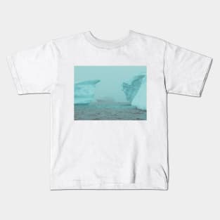 Cruise Ship Seen Between Ice Formations Kids T-Shirt